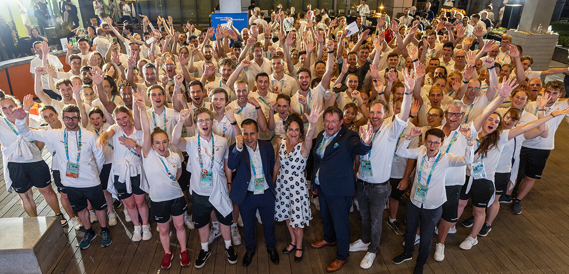 Empfang des deutschen Teams; Foto: Arndt Falter