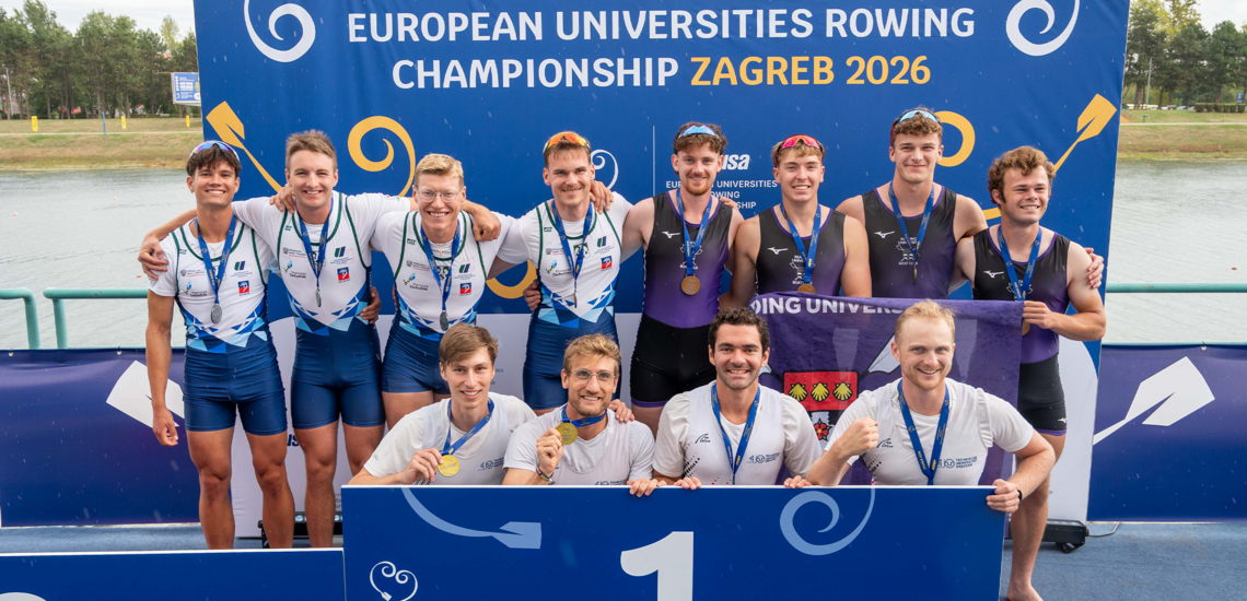 Neun Medaillen für deutsche Hochschulen bei EUC Rudern 2026 in Zagreb