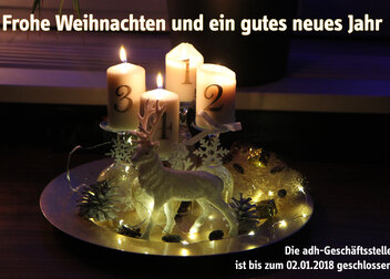 adh-Geschäftsstelle von Weihnachten bis Neujahr geschlossen